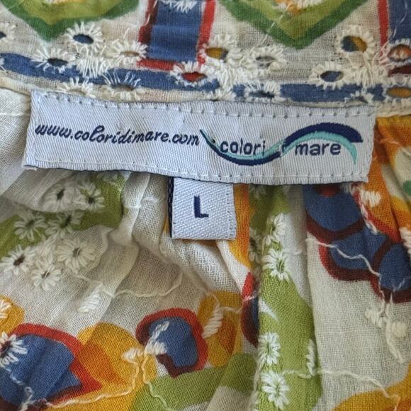 COLORI DI MARE Beachwear Cover-Up Kaftan Embroidered Beaded Tunic Mini Dress  L - Picture 9 of 14